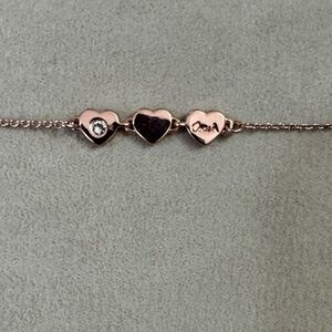 Coach Rose Gold Heart Charm Bracelet